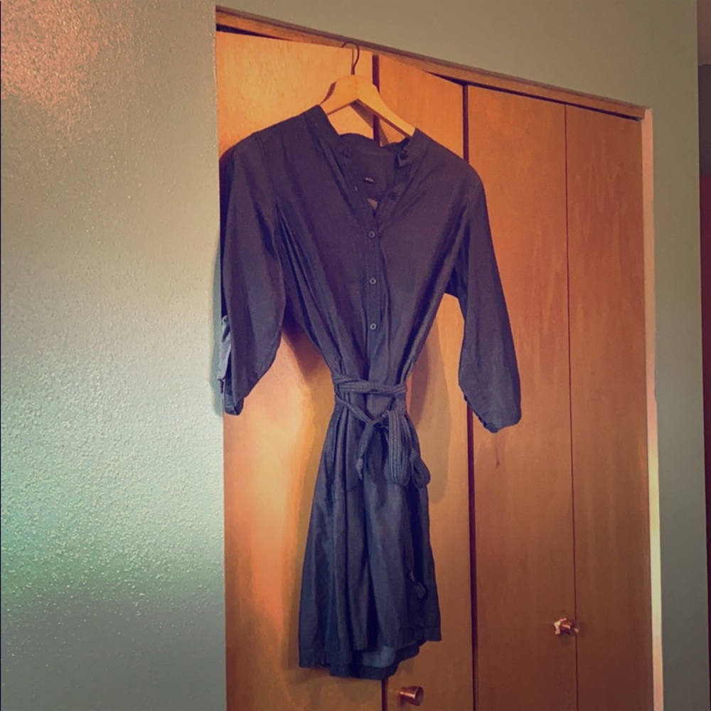 NAU denim wrap dress